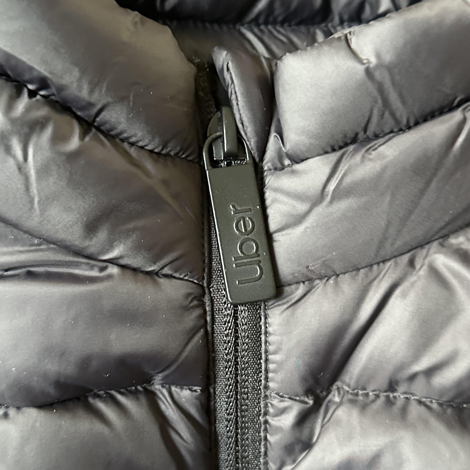 Uber Vest Womens Small Black Quilted Down Puffer Full Zip Logo Limited Edition — image 8 of 8